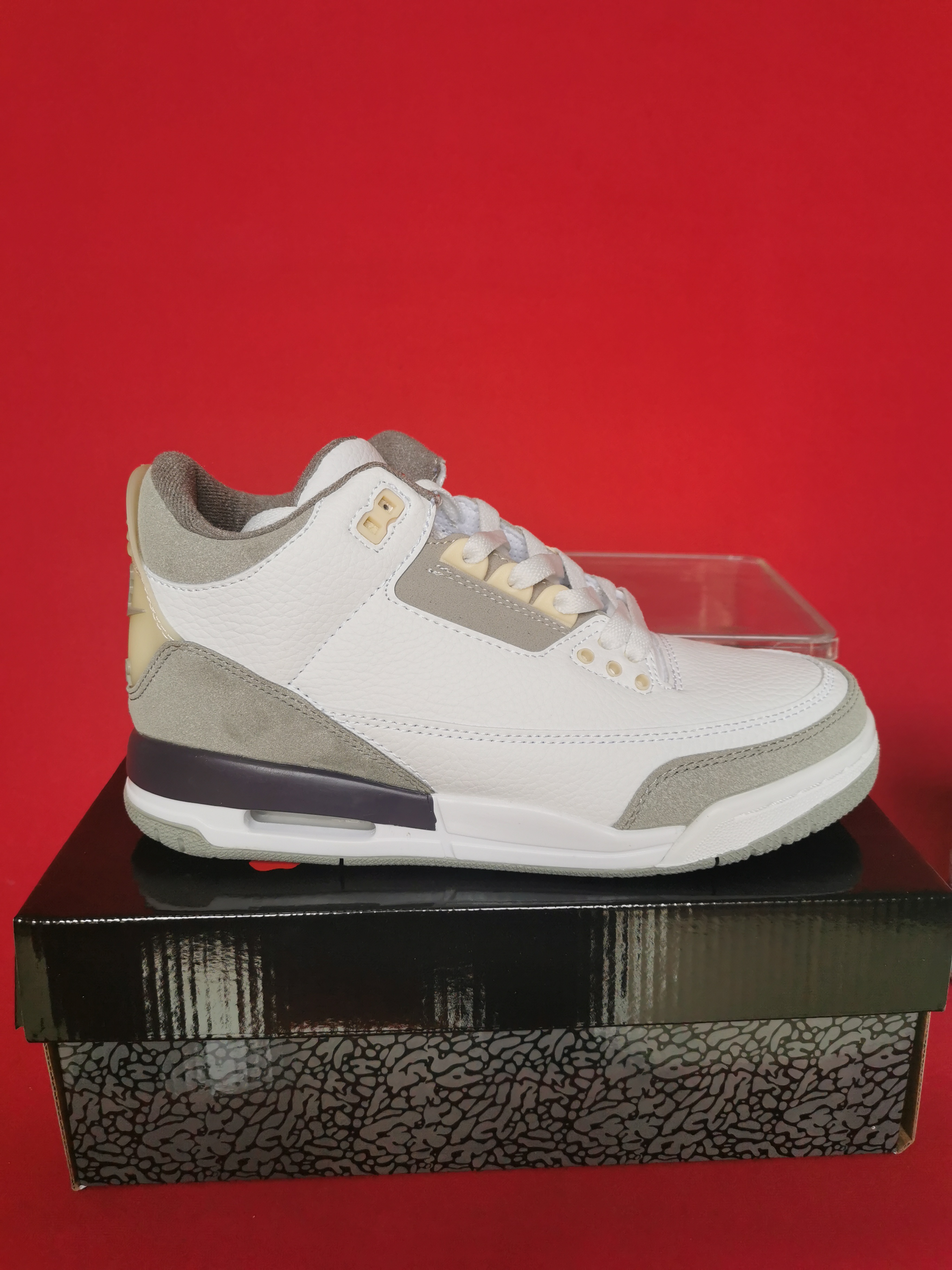 2021 Air Jordan 3 Retro White Grey Black Shoes